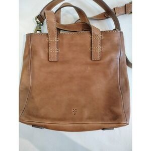 Frye X4005 Mindy Brown Pocket Leather Satchel Crossbody Bag